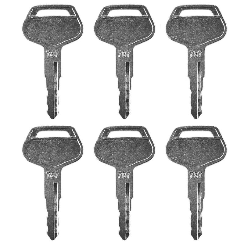 gradora 787 Ignition Keys Compatible with Heavy Equipment Koma-tsu Dozer Excavator Kalmar Loader Backhoe Kal-mar Dre-ssta Sa-Kai TR261434 (Pack of 6) - Image 1
